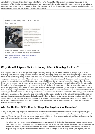 Who's At Mistake When A Bicyclist Gets Doored? Bike Mishaps