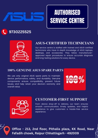 ASUS Authorised Service Center Raipur – Fast & Reliable Repairs in N
