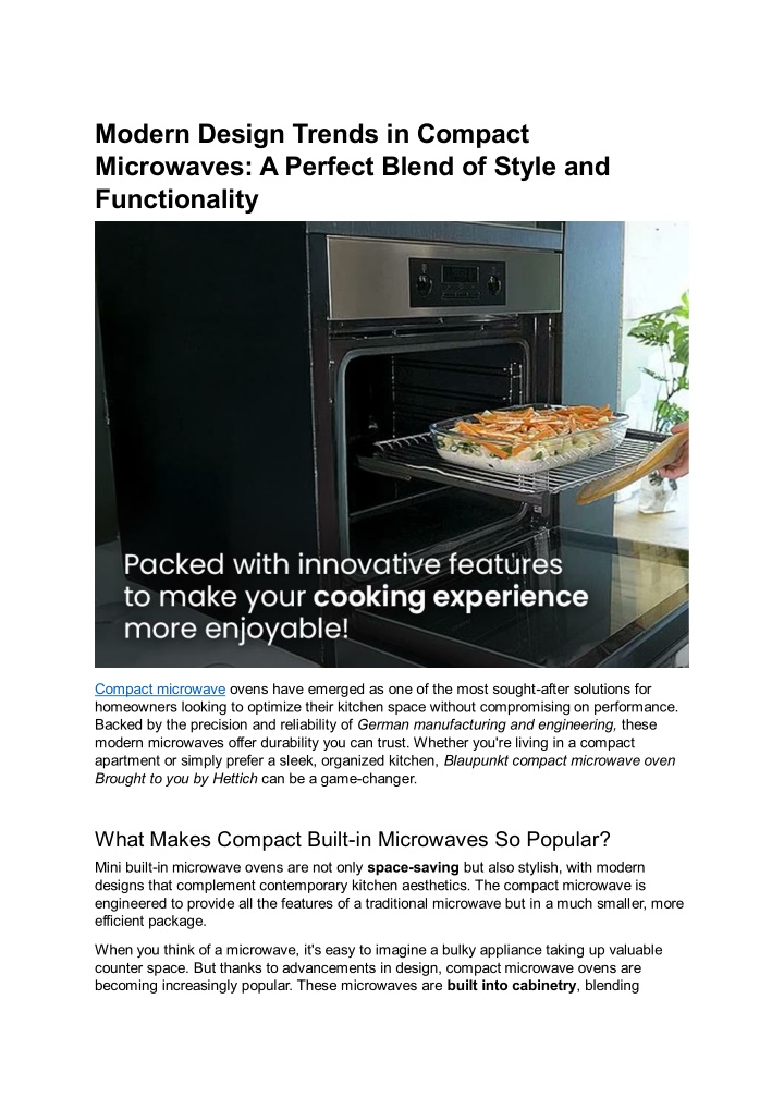PPT - Compact Microwave Oven for Modern Kitchens – Smart, Space-Saving ...