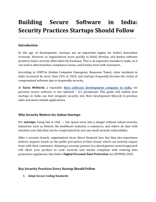 Building Secure Software in India_ Security Practices Startups Should Follow
