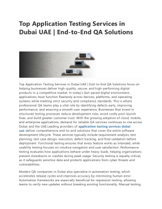application testing services dubai uae
