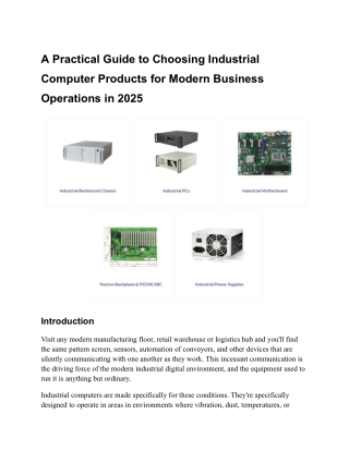 Industrial Computing and Embedded Products| Portwell India