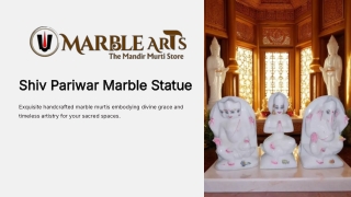 The Divine Family in Sacred Marble Shiv Pariwar Marble Murti