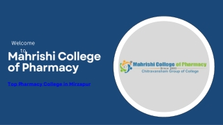 Mahrishi College of Pharmacy - Top Pharmacy College in Mirzapur