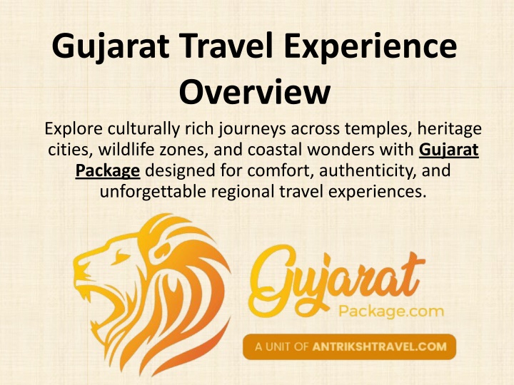 PPT - Premium Gujarat Tour Packages for Spiritual and Heritage Tourism ...