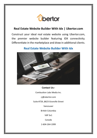 Real Estate Website Builder With Idx  Ubertor.com