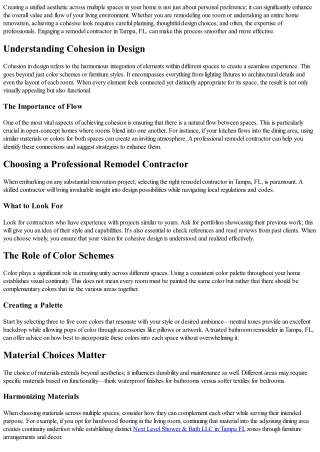 Achieving a Cohesive Look Across Multiple Spaces With Professional Help