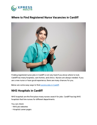 nursing jobs in Cardiff