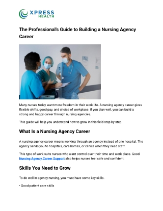Nursing Agency Career Support