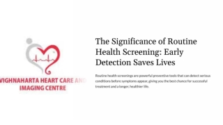 Significance of Routine Health Screening (ECG, Echo, Lab Tests) — Early Detection Saves Lives