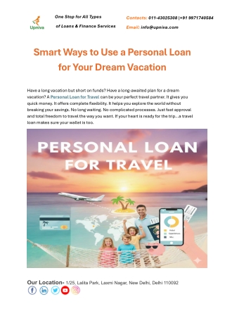 Smart Ways to Use a Personal Loan for Your Dream Vacation