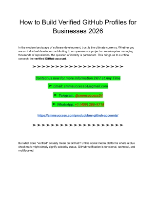 How to Build Verified GitHub Profiles for Businesses 2026