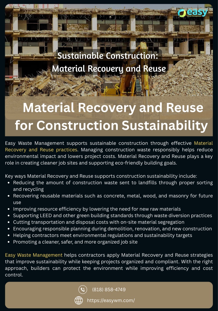 View of PPT - _Material Recovery and Reuse for Construction Sustainability ...