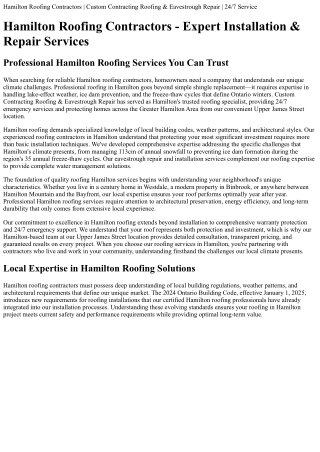 hamilton roofing