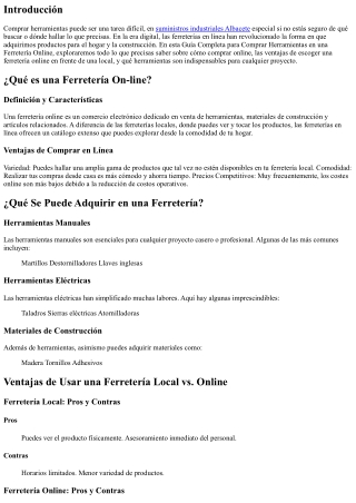 Guía Completa para Comprar Herramientas en una Ferretería Online