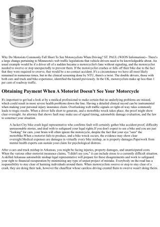 The 4 Components To Verify Fault In A Motorbike Mishap Instance
