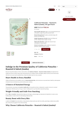 California Pistachio – Premium Quality Nuts from Rich Valley