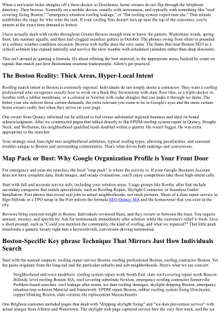 Boston SEO for Roof Covering Firms: Outrank the Competition