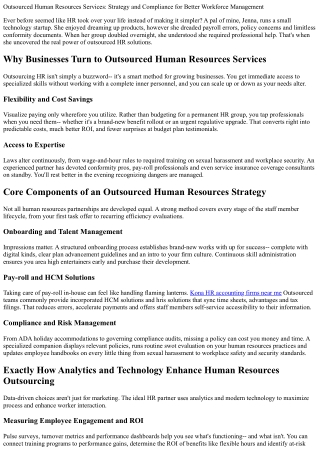 Outsourced Human Resources Services: Strategy and Compliance for Better Workforc
