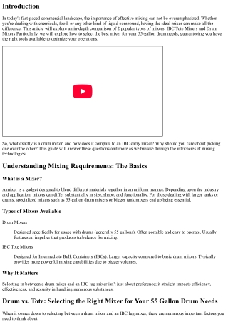 Drum vs. Lug: Choosing the Right Mixer for Your 55 Gallon Drum Requirements