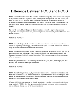 Difference Between PCOS and PCOD