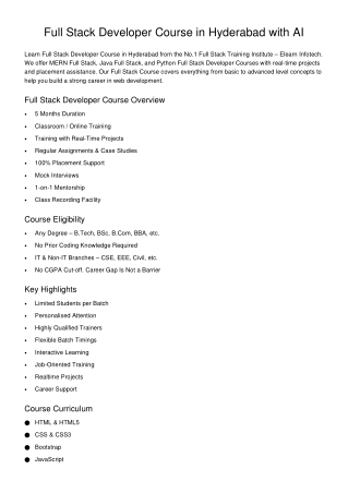 Full_Stack_Developer_Course_Elearn_Infotech