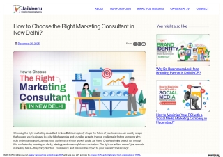 How to choose the right marketing consultant in New Delhi