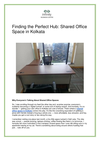 Shared Office Space in Kolkata | Offices for Rent