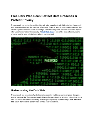 Free Dark Web Scan_ Detect Data Breaches & Protect Privacy