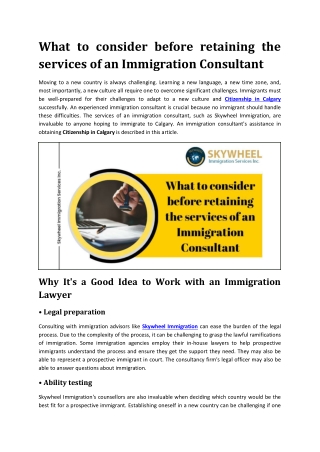 Citizenship in Calgary - Skywheel Immigration