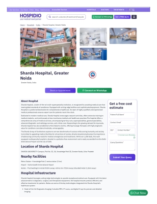 Sharda Hospital, Greater Noida – Hospital Overview & Services-HOSPIDIO