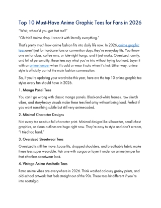 Top 10 Must-Have Anime Graphic Tees for Fans in 2026