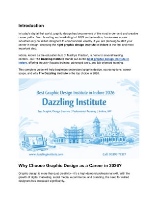 Complete Guide to Graphic Design Courses in Indore for Beginners 2026