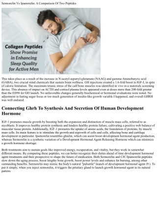 Which Peptide Is Much Better Sermorelin Or Ipamorelin? Vitality Visual & Regener