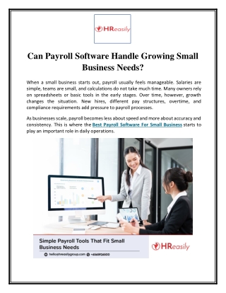 Can Payroll Software Handle Growing Small Business Needs