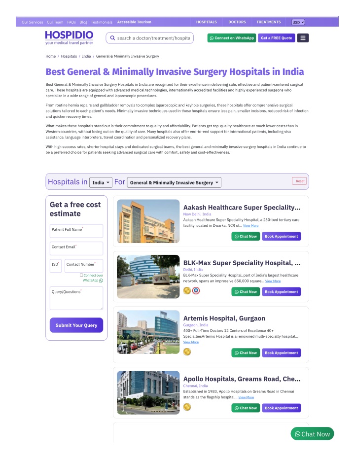 PPT - Best General Minimally Invasive Surgery Hospitals in India ...