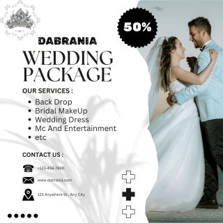 White and Gold Elegant Wedding Package Instagram Post