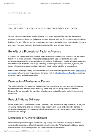 Facial Aventura vs. At-Home Skincare: Pros and Cons