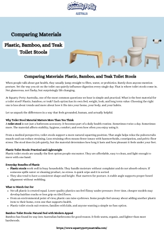 Comparing Materials Plastic, Bamboo, and Teak Toilet Stools