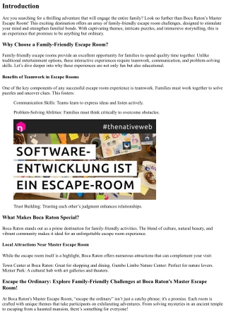 Escape the Ordinary: Explore Family-Friendly Challenges at Boca Raton's Master E