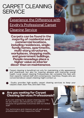 Experience the Difference with Ezydry’s Professional Carpet Cleaning Service