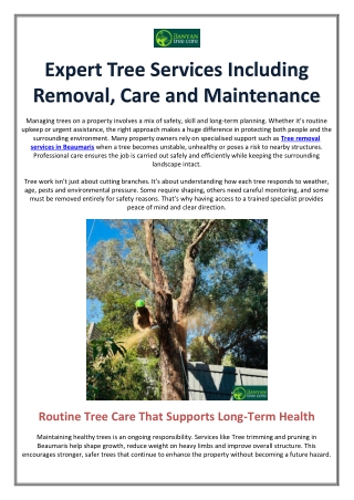 PPT - Expert Tree Services Including Removal, Care and Maintenance ...