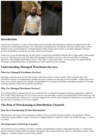 Optimizing Distribution Channels with the aid of Effective Warehousing Strategie