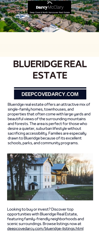 Blueridge Real Estate - www.deepcovedarcy.com