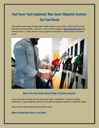 Fuel Saver Tech Explained How Smart Magnetic Systems Cut Fuel Waste