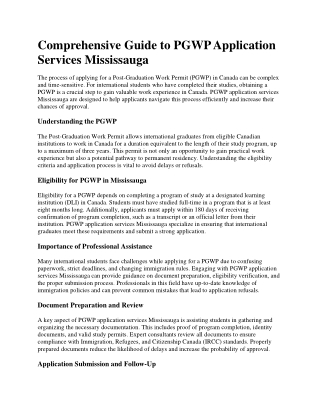 PGWP Application Services Mississauga