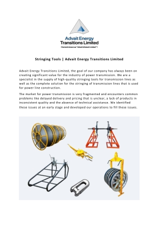 Stringing Tools | Advait Energy Transitions Limited