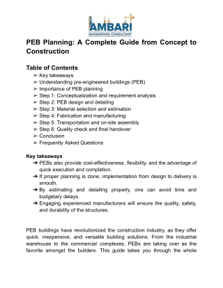 PEB Planning_ A Complete Guide from Concept to Construction