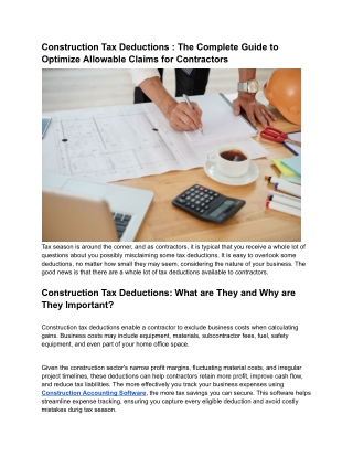 Construction Tax Deductions _ The Complete Guide to Optimize Allowable Claims for Contractors