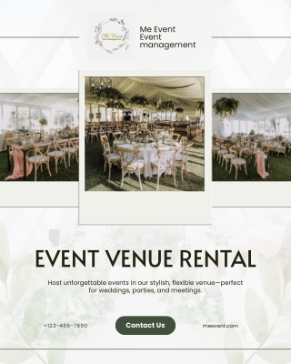 White and Green Simple Event Venue Rental Promotion Instagram Post